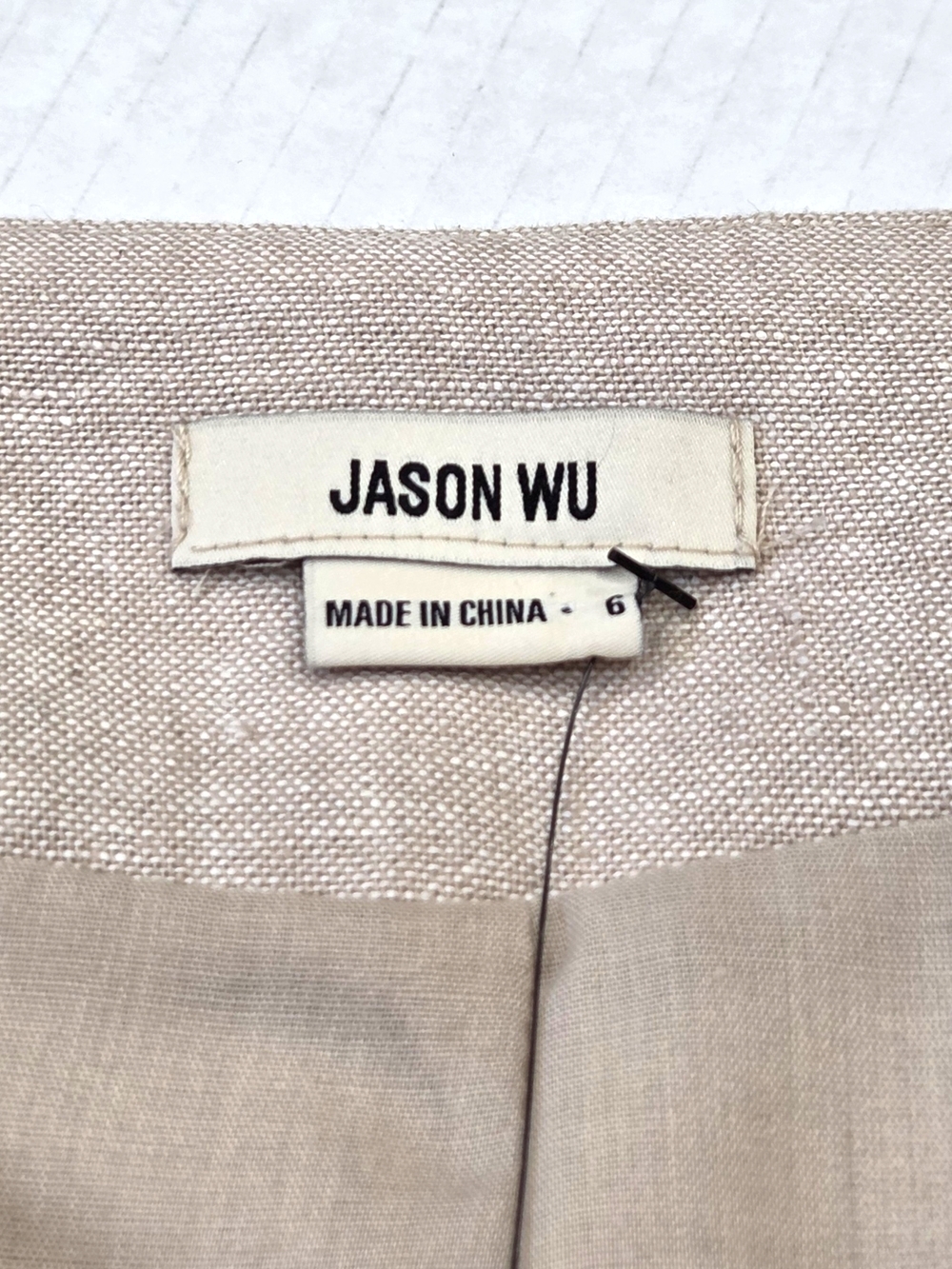 Jason Wu High Rise Linen Blend Wide Leg Crop Pants - Neutral Tan Size 6 NWOT - Picture 3 of 10